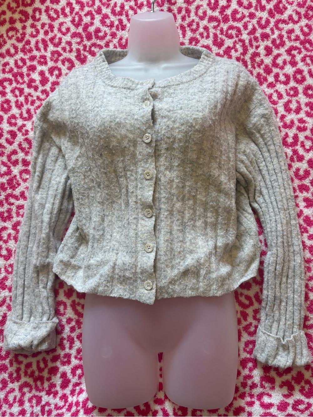 Wild Fable Cozy Cloud Knit Button Cardigan Sweater Gray Size Large